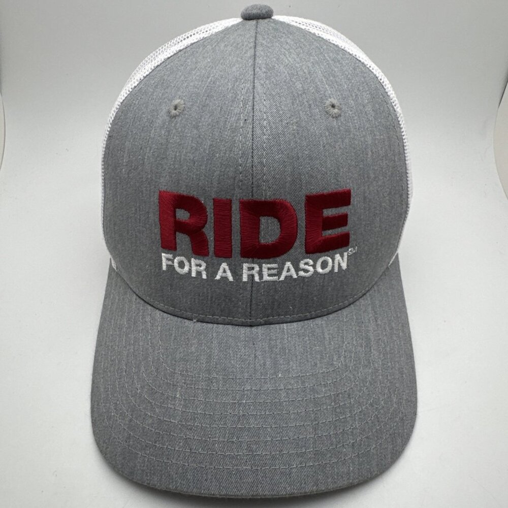 RIDE For A Reason Hat Trucker Cap Big Spellout Adjustable SnapBack Mesh GR40